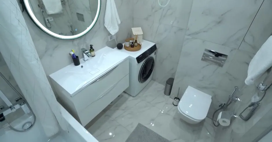 Photo: style, Bathroom, Apartment, Renovation, White Bathroom, Bathroom Interior, Bathroom Design, Bathroom Room, Small Bathroom, Bathroom Design Without Window, How to Make a Bathroom Comfortable, Comfortable Bathroom – Photo on Our Site