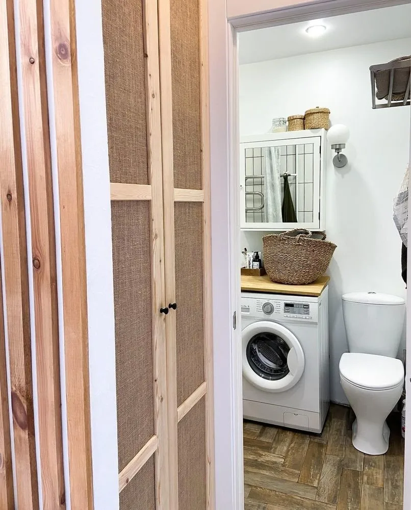 Foto: en estilo ecológico, Baño, Reparación práctica, Khrushchev, 40-60 metros - fotos en nuestro sitio web