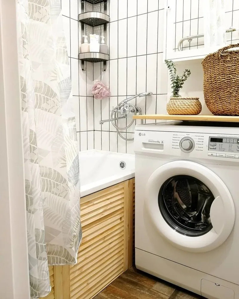 Foto: en estilo ecológico, Baño, Reparación práctica, Khrushchev, 40-60 metros - fotos en nuestro sitio web