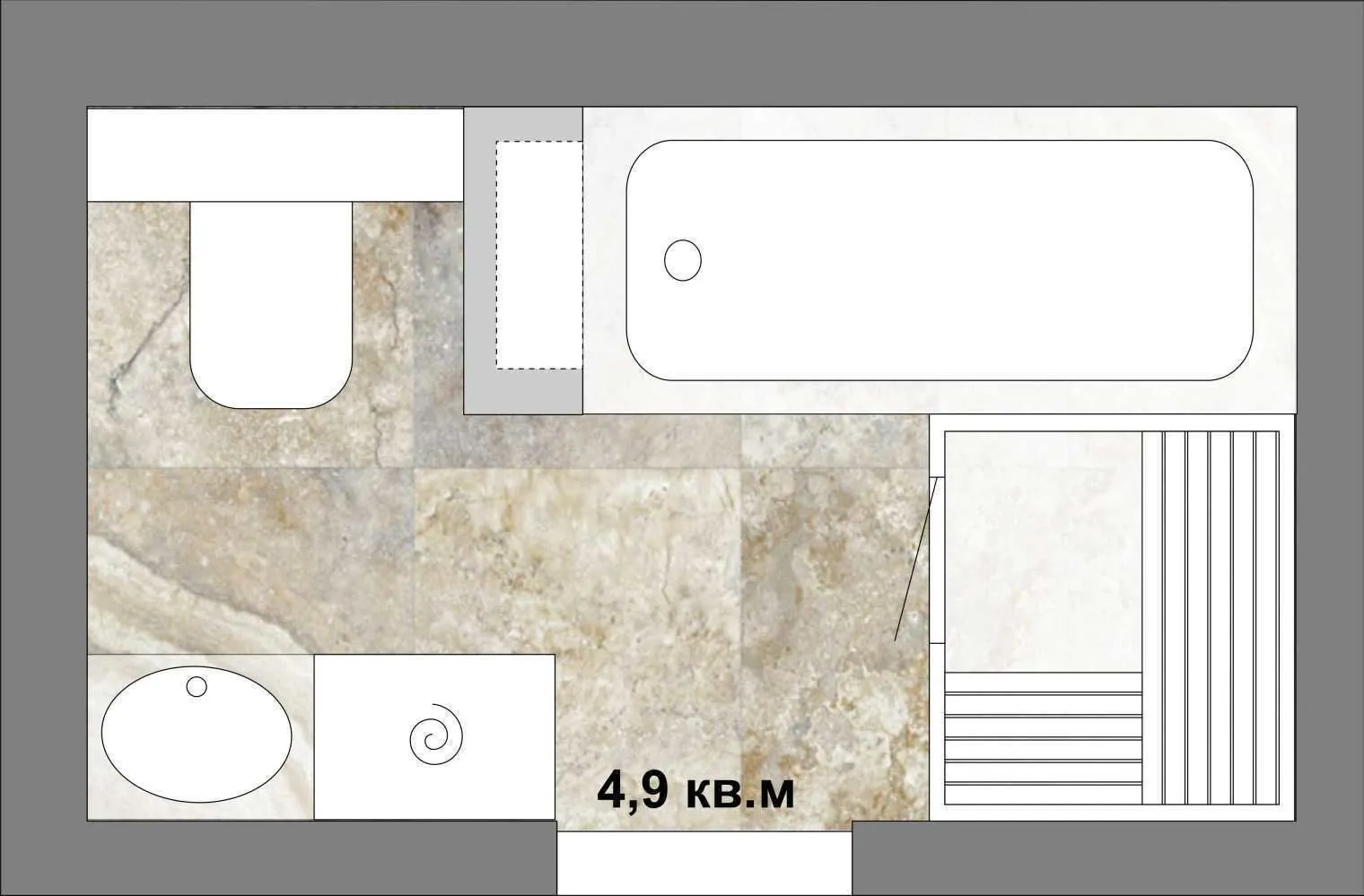 Zdjęcie: Projekty w stylu , łazienka, Przeplanowanie, I-1724, Anastazja Kisielew, Maxim Dzouraev, PD-4, Stalinok, Budynek panelowy, Khrushczówka, Budynek ceglany, GMS-1 – zdjęcia na naszej stronie