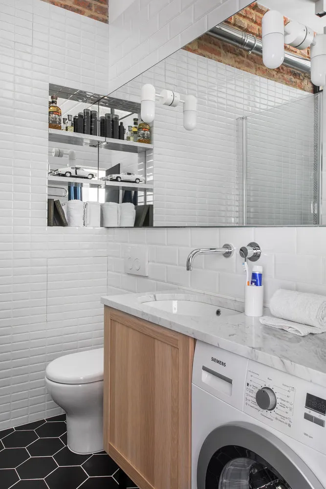 照片:现代风格浴室,阁楼,公寓,每周项目,莫斯科,Maxim Tikhonov,m2project,斯大林,2室,面积40-60平方米 – 网站上的照片