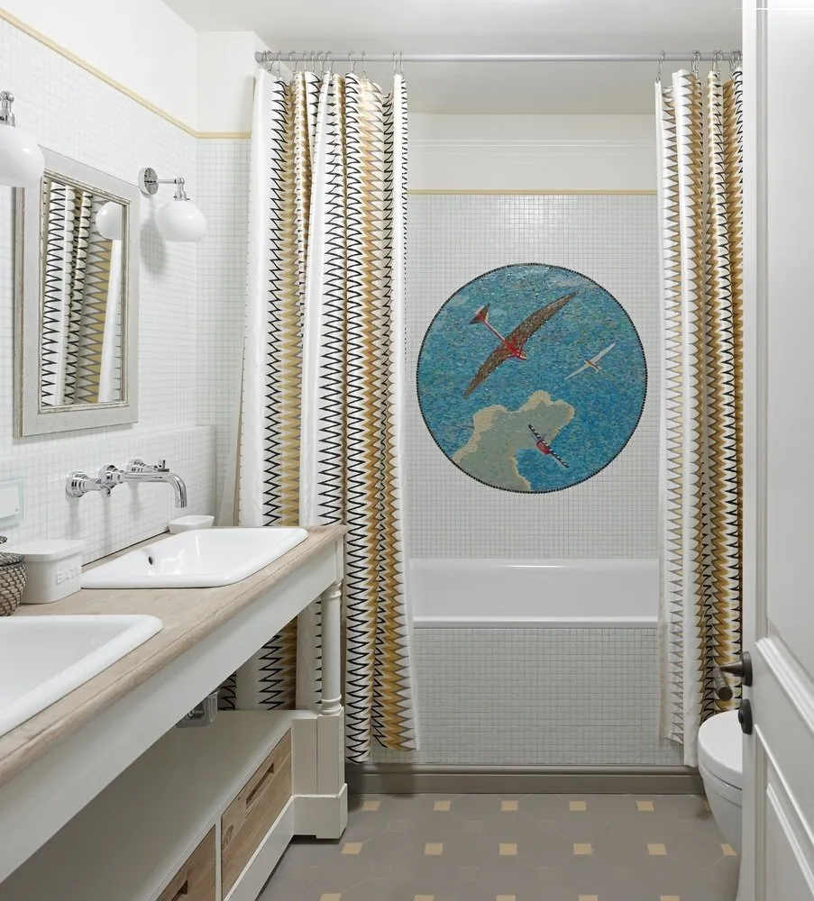 照片:现代风格浴室,折中主义,公寓,每周项目,莫斯科,砖房,4间或更多,面积超过90平方米,Natalia Pilipenko,Ekaterina Fedorova,'Dom na Mozhaykom'住宅区 – 网站上的照片