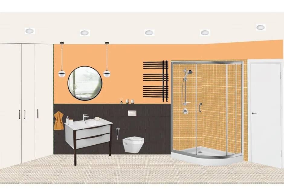 照片：风格、浴室、改造、КОПЭ、板楼、两居室、40-60平方米、Leroy Merlin、玛格丽塔·福明、娜杰达·莫佳切娃、洗衣区——我们网站上的照片