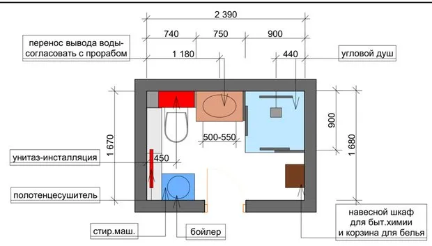 图片：风格，浴室，建议，卫生间规划，标准卫生间，娜塔莉亚·沙姆舒里娜 – 我们网站上的照片
