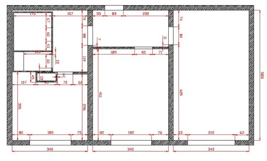 КОПЭ系列两居室公寓测量图