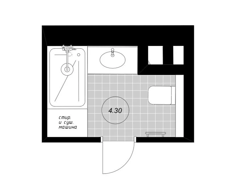 照片：样式布局，浴室，翻新，塔季扬娜·沃罗诺娃，单元房，С-222 – 网站上的照片