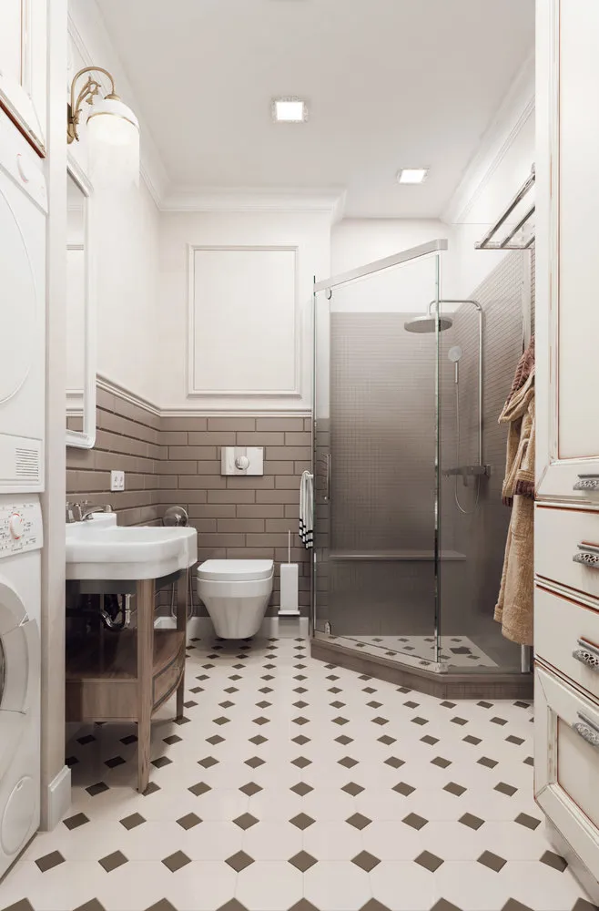 照片：经典风格浴室、技巧、玛丽亚·拉齐奇、给排水百科全书、浴室内部、装饰浴室、浴室创意、小浴室、组织浴室空间——我们网站上的照片