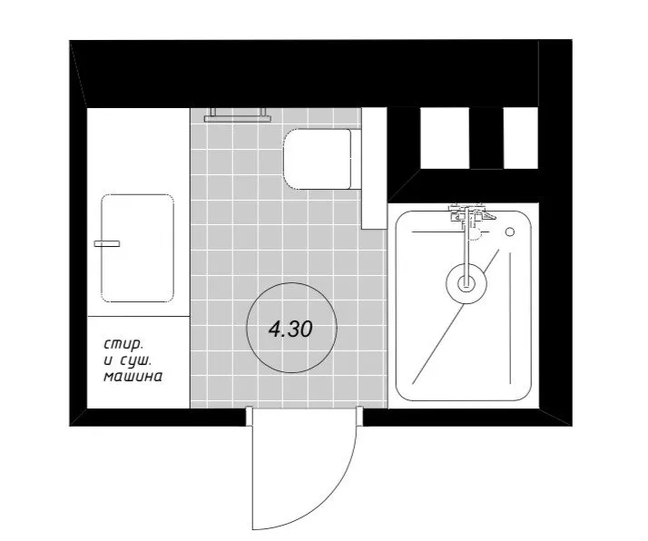 照片:样式布局,浴室,翻新,塔季扬娜·沃罗诺娃,单元房,С-222 – 网站上的照片