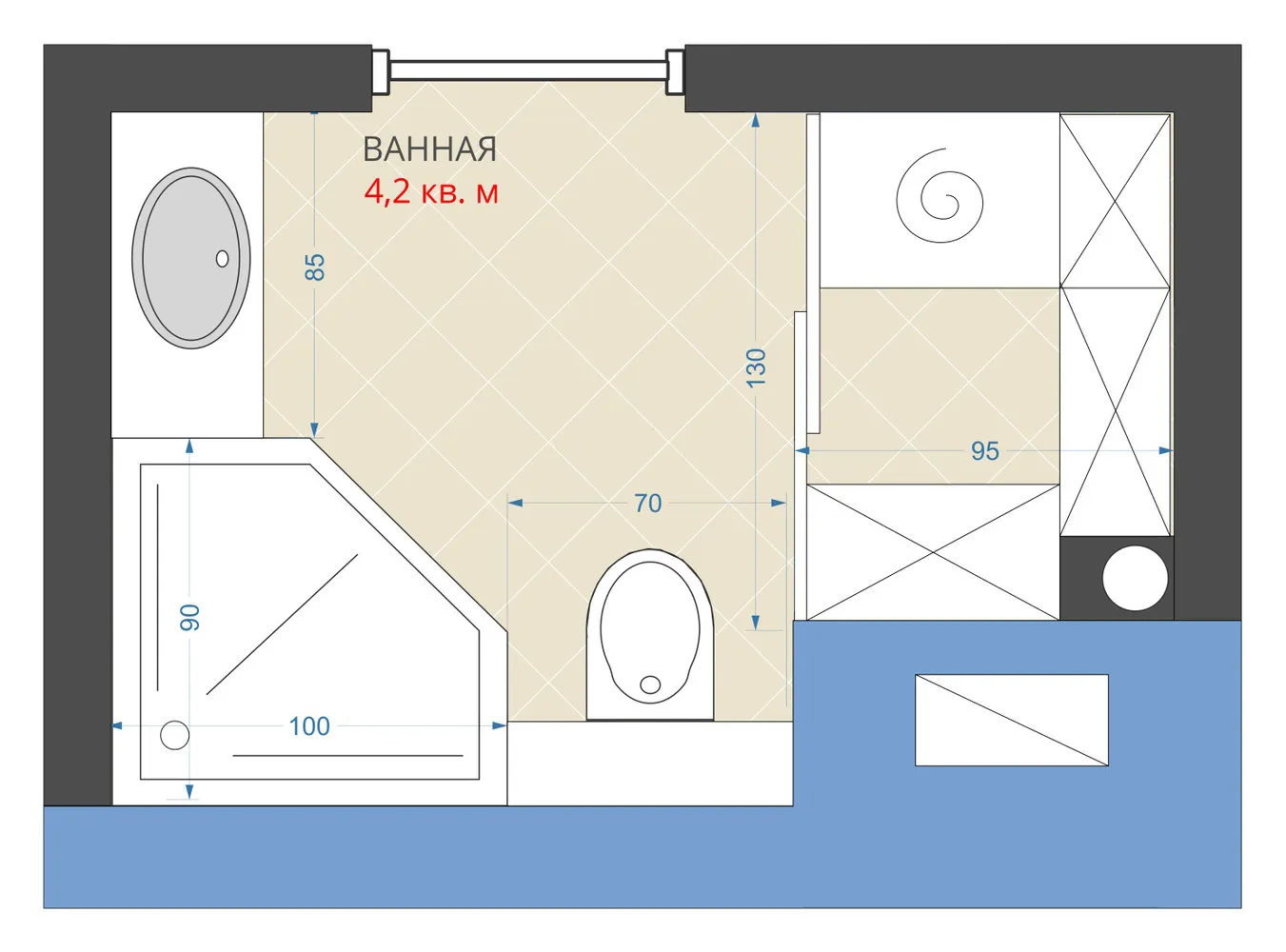 照片:风格布局,浴室,装修,阿纳斯塔西娅·基谢列娃,马克西姆·朱拉耶夫,赫鲁晓夫楼,GMS-1,1605——我们网站上的照片