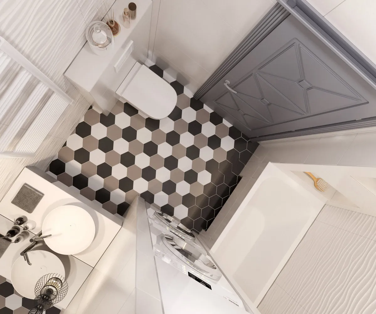 照片：现代浴室，技巧，杜拉维特，小浴室，小浴室设计，WonderGliss——我们网站上的照片