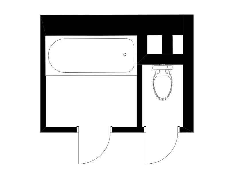 三居室С-222系列公寓浴室原始布局