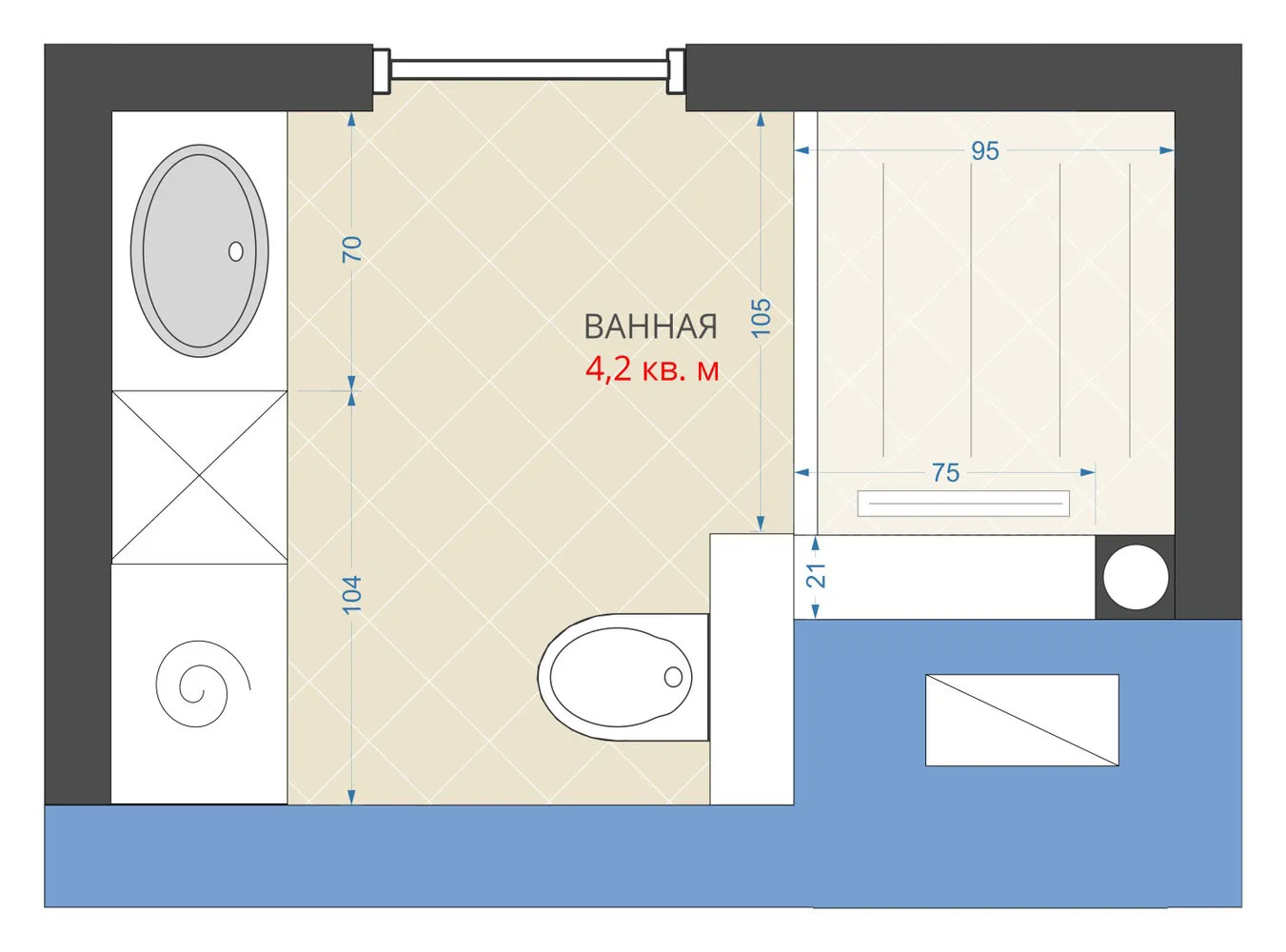 照片：风格布局，浴室，装修，阿纳斯塔西娅·基谢列娃，马克西姆·朱拉耶夫，赫鲁晓夫楼，GMS-1，1605——我们网站上的照片