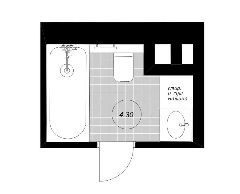照片：样式布局，浴室，翻新，塔季扬娜·沃罗诺娃，单元房，С-222 – 网站上的照片