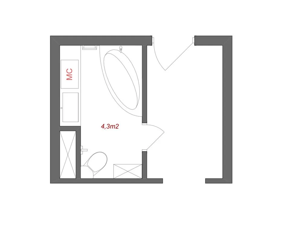 照片：风格布局，卫生间，公寓，装修，КОПЭ，板楼，1室，不超过40平方米，塔季扬娜·克拉西科娃 – 我们网站上的照片