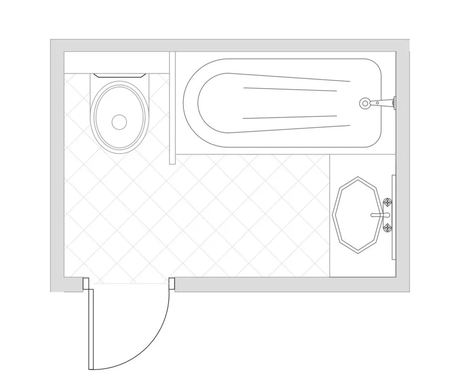 照片:浴室布局、厨房与餐厅、浴室、房屋改造、赫鲁晓夫式住宅、两室、40-60平方米、乐购天利、玛莉娜·斯维特洛娃、加林娜·苏克曼诺娃、乐购天利 – 我们网站上的照片