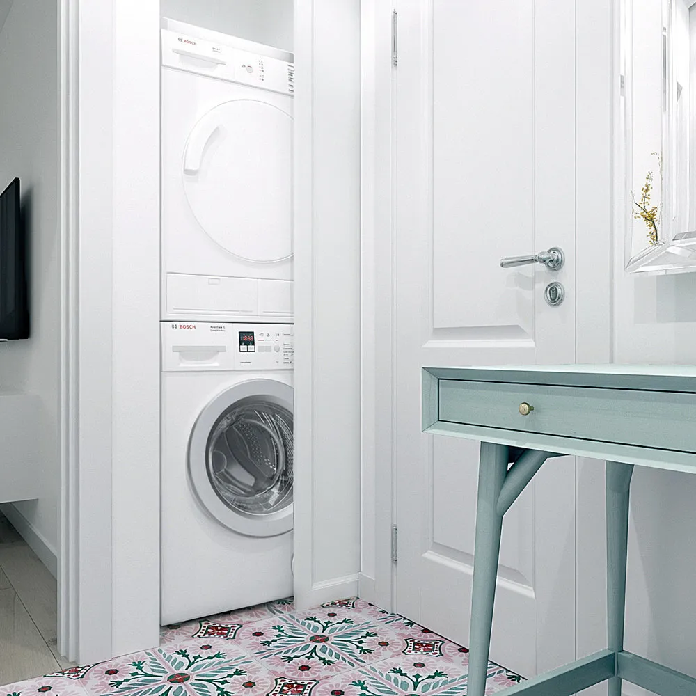 Foto: im Stil , Badezimmer, Tipps, Waschmaschine, Wo man die Waschmaschine platzieren sollte – Foto auf unserer Website