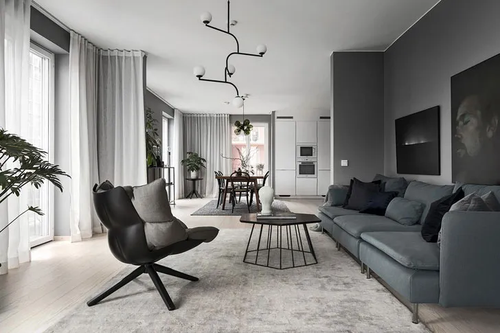 Life in Gray: Stylish Apartments in Stockholm (120 sqm)