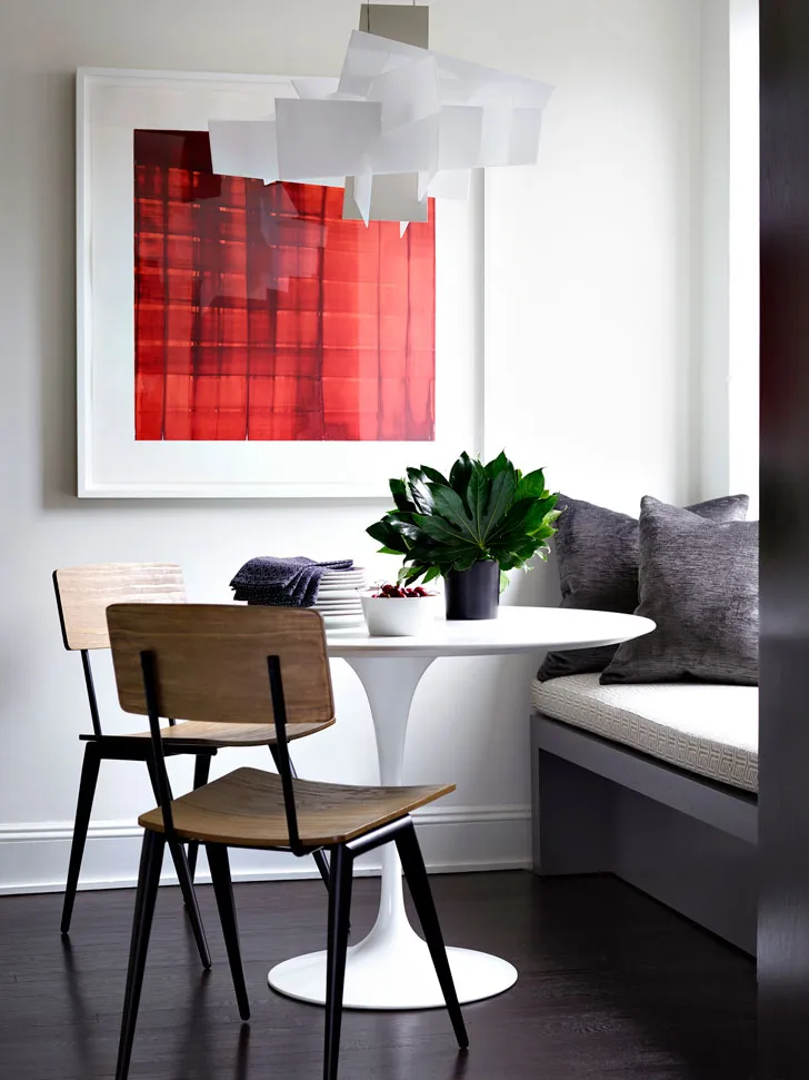 Strict Apartment Interior with Orange Accents in New York - 11