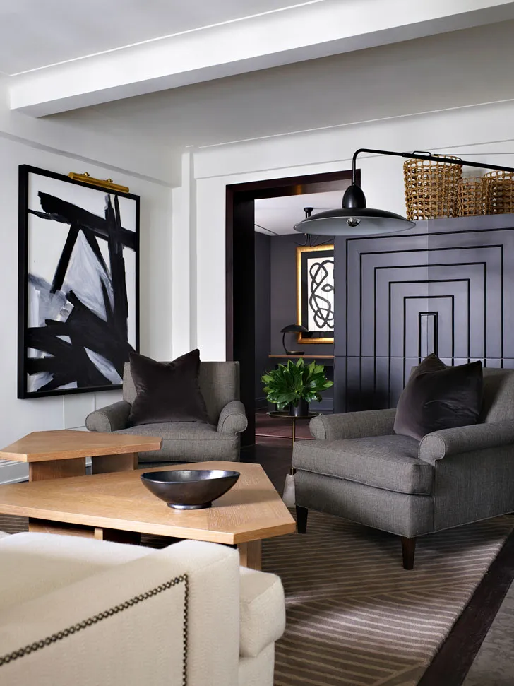 Strict Apartment Interior with Orange Accents in New York - 3