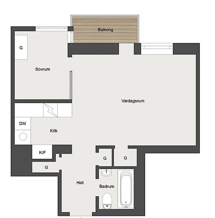 Дизайн малометражки: как сделать отдельную спальню на кухне (37 кв. м) - Gallery image 15