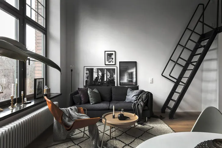 Невеликий чоловічий лофт у Стокгольмі (40 + 19 м²) - Gallery image 3