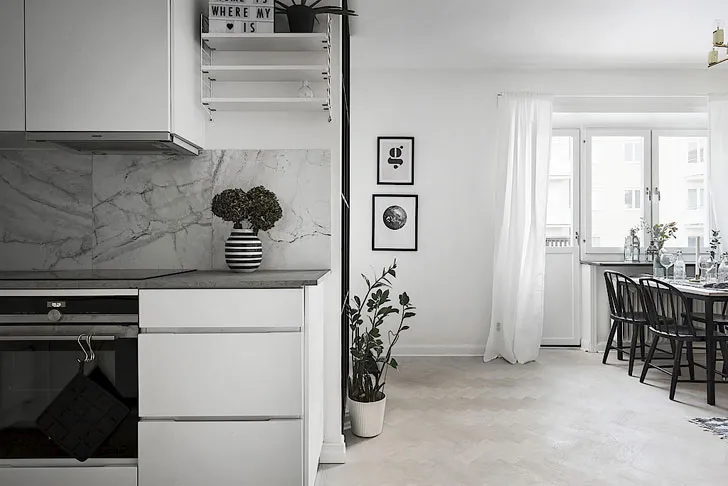 Дизайн малометражки: как сделать отдельную спальню на кухне (37 кв. м) - Gallery image 13