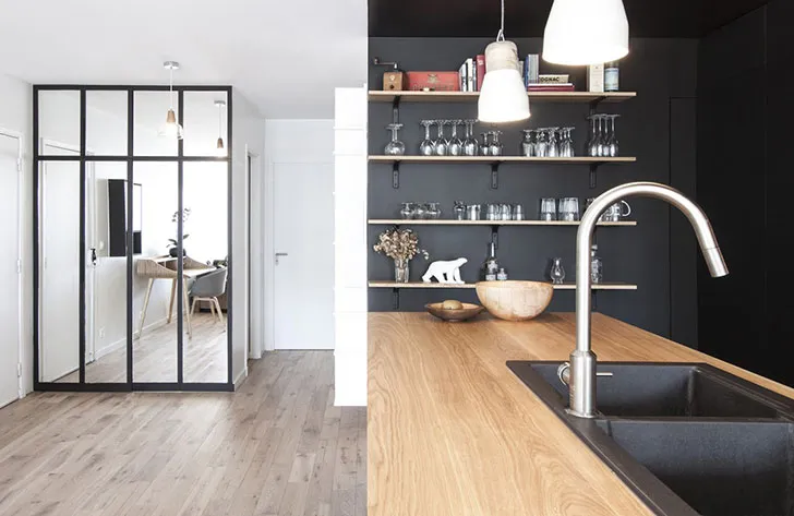 Чорна кухня «зробила» інтер'єр квартири в Парижі - Gallery image 5