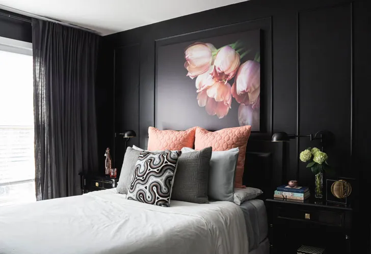 Stylish Black Women's Bedroom - 2