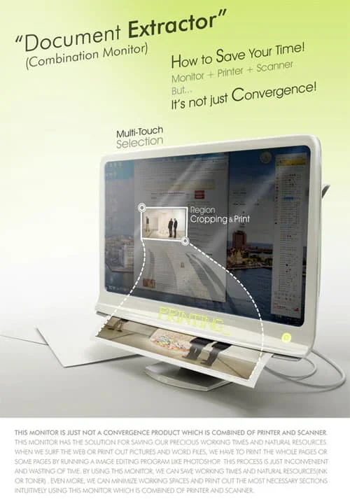集成文档抽取器和打印机的显示器