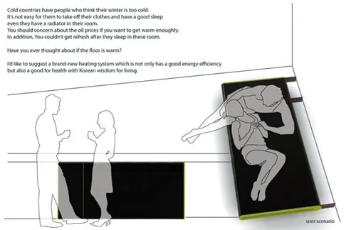 现代床暖气片在明亮房间中的设计
