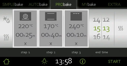 iChef智能烤箱操作元素的放大图