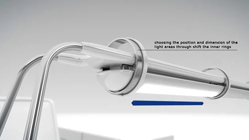 带智能环形控制元素的现代台灯，用于调节照明