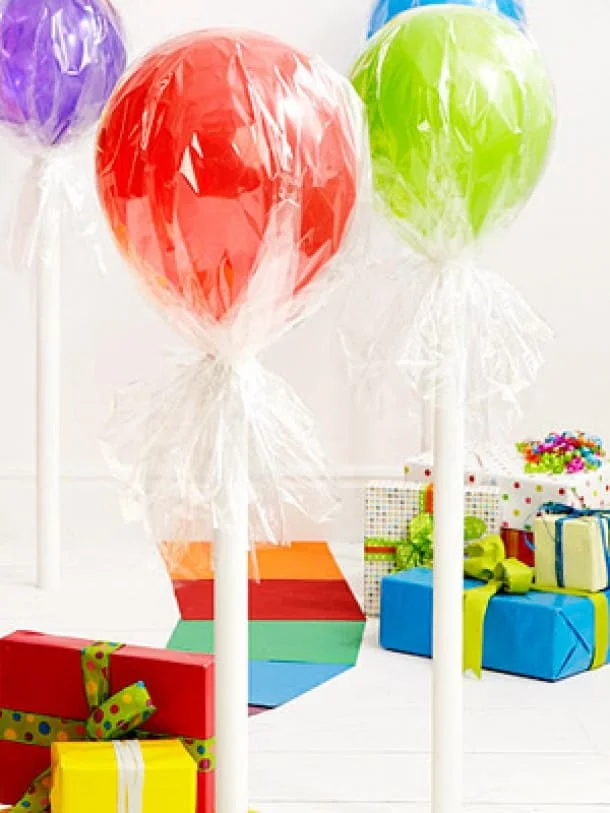 DIY lollipop balloon decorations for parties