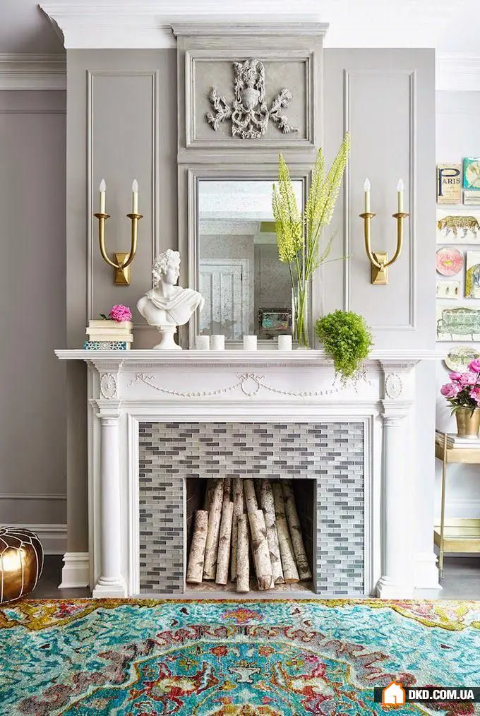如何装饰装饰性壁炉：10个最佳创意，50个明亮示例