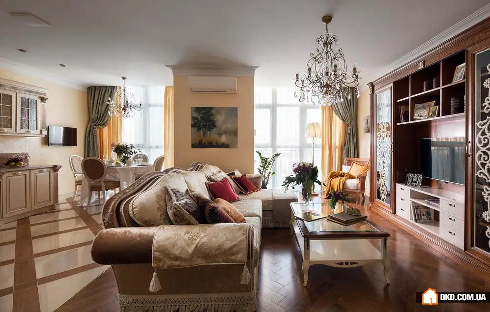 如何打造宽敞的客厅：来自基辅的真实案例