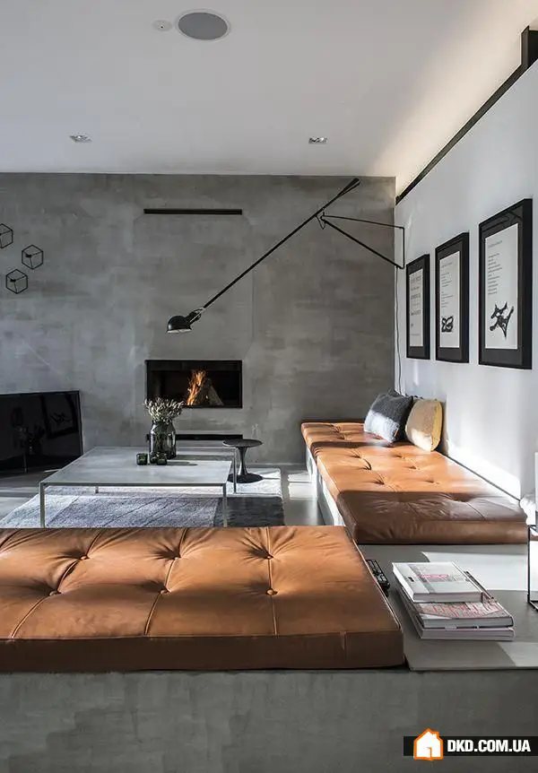 Бетонная стена в интерьере: 4 идеи, 20 лучших примеров