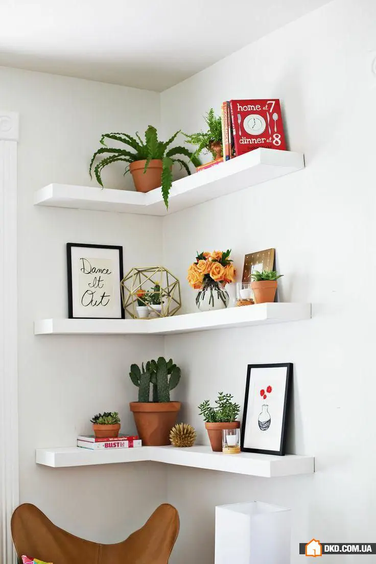 如何装饰房间的空角落:5个想法,25个示例