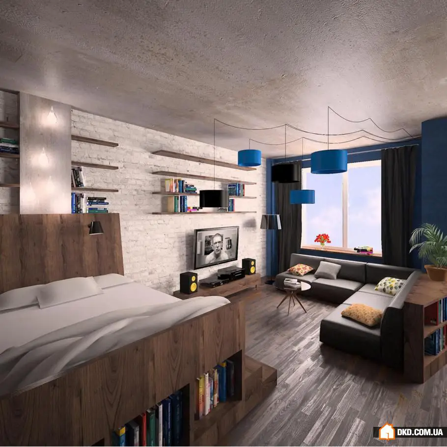 如何在公寓工作室中布置睡眠区:7种最佳解决方案