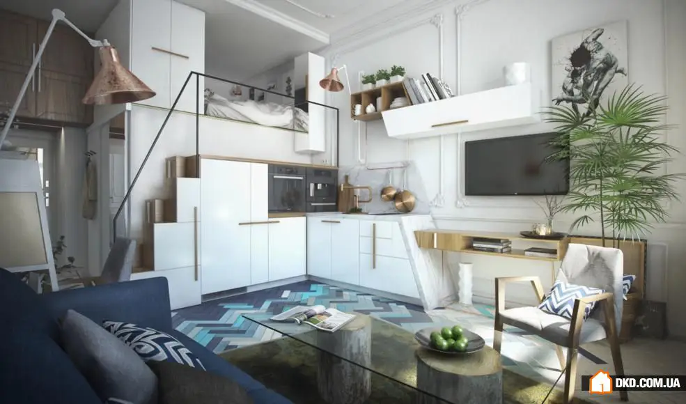 如何在公寓工作室中布置睡眠区:7种最佳解决方案