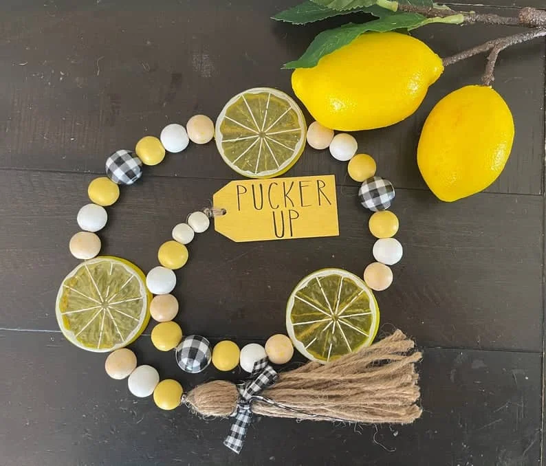 5. 木珠配青柠花环