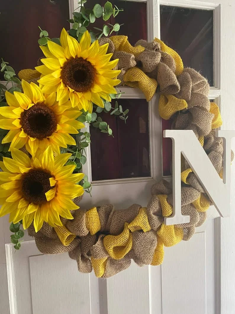 11. Sunflower Monogram Wreath