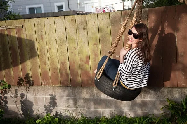 5. Columpios de cuerda simples para el patio