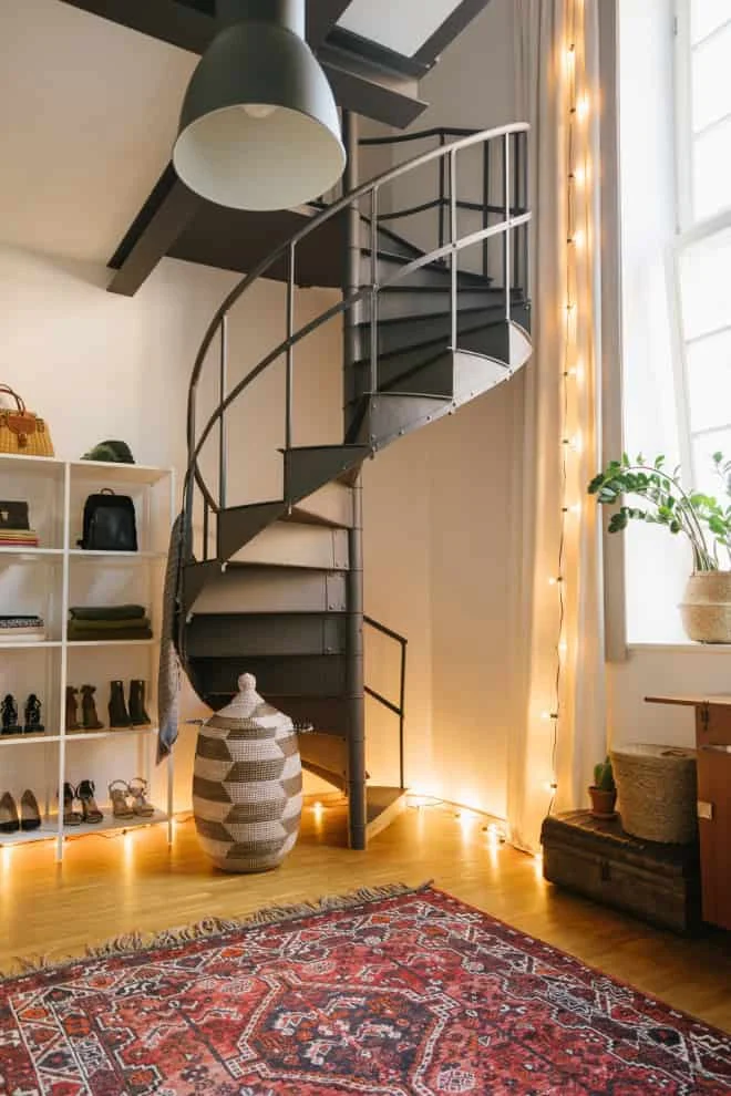 12. Spiral Industrial Staircase