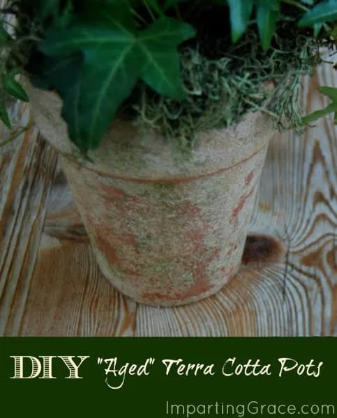 13. Maceteros texturizados y envejecidos DIY