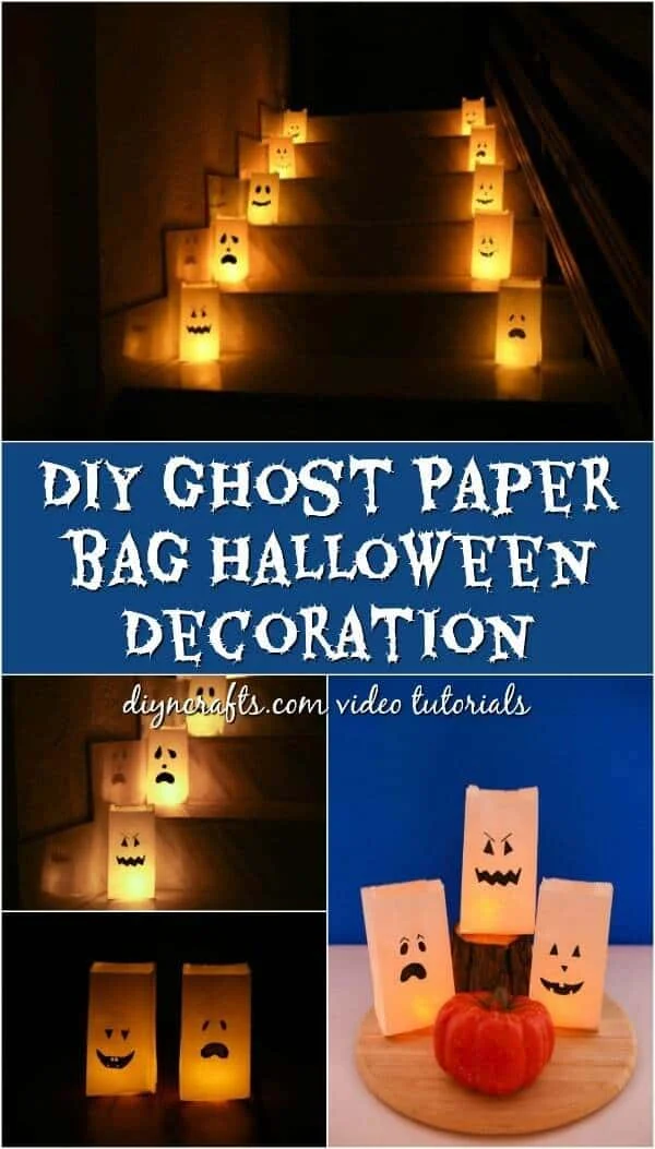 15. Bolsas con velas fantasma para Halloween