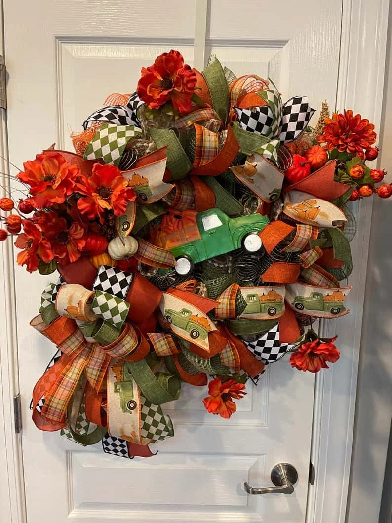 5. Green Truck Wreath
