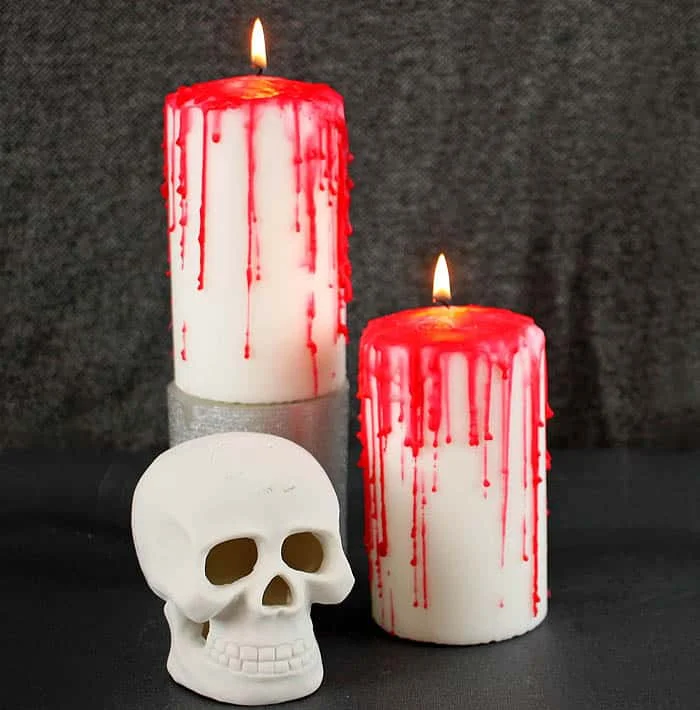 14. VELAS DE HORROR HALLOWEEN DIY