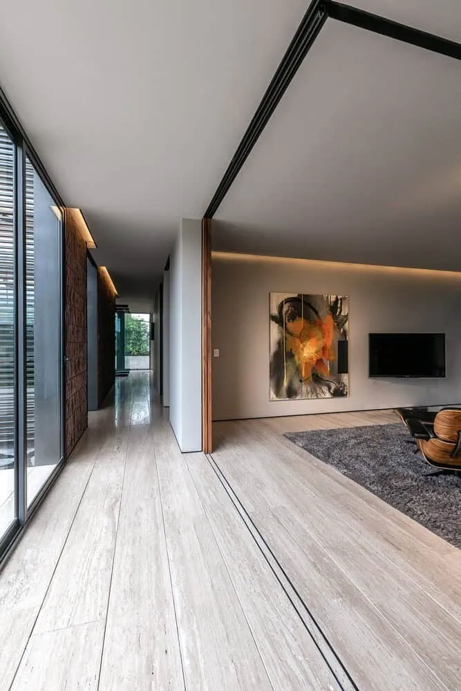 LABarq设计的玛丽安娜之家——柔和夜景照明，突出质感