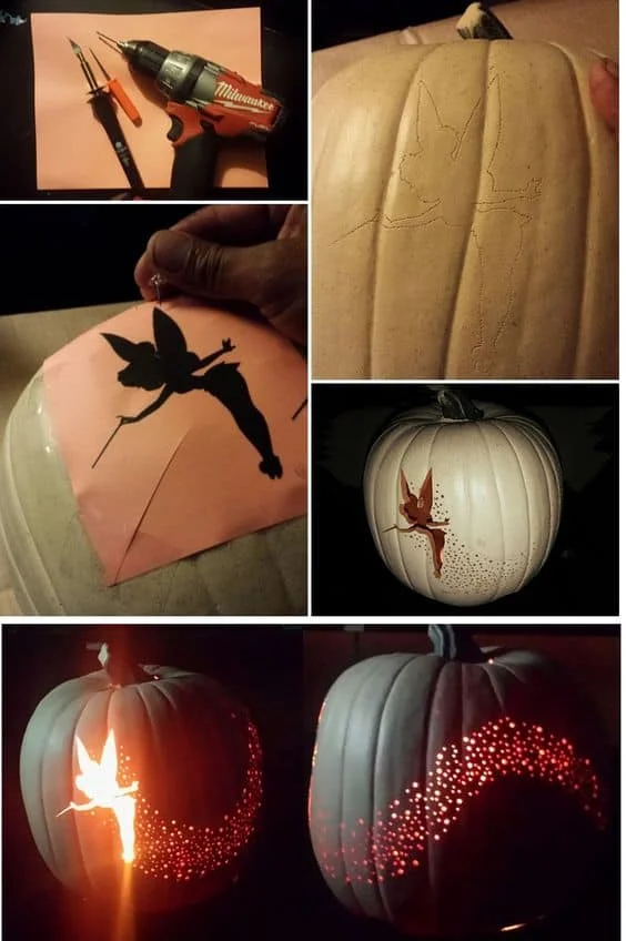 9. Manualidad de Tinkerbell para calabaza