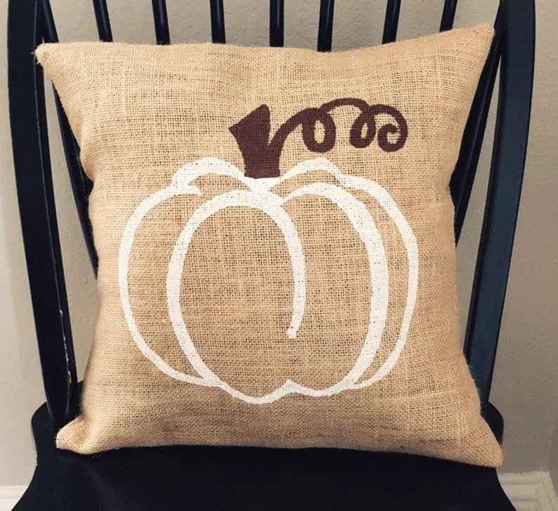 7. 白色帆布南瓜抱枕